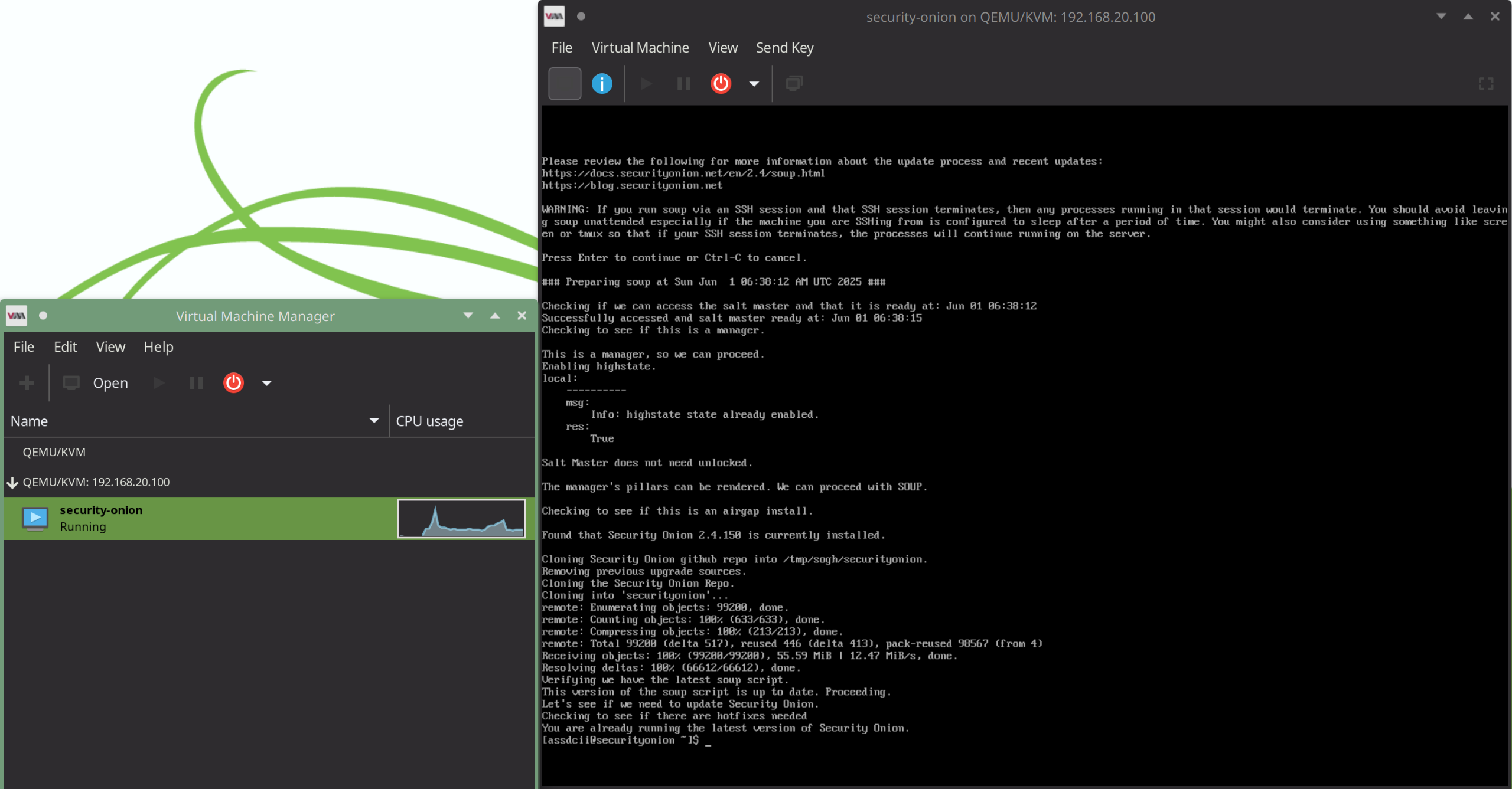 Virtual Machine Manager display